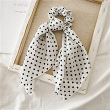Load image into Gallery viewer, Solid Color Polka Dot Hair Scarf Scrunchies