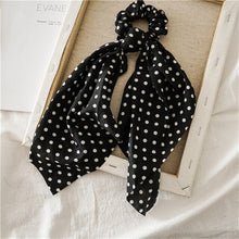 Load image into Gallery viewer, Solid Color Polka Dot Hair Scarf Scrunchies