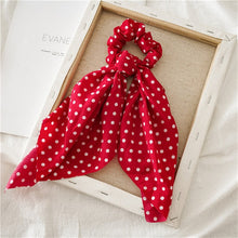 Load image into Gallery viewer, Solid Color Polka Dot Hair Scarf Scrunchies