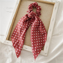 Load image into Gallery viewer, Solid Color Polka Dot Hair Scarf Scrunchies