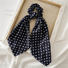 Load image into Gallery viewer, Solid Color Polka Dot Hair Scarf Scrunchies