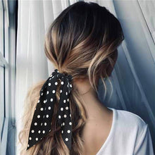 Load image into Gallery viewer, Solid Color Polka Dot Hair Scarf Scrunchies