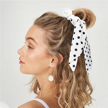 Load image into Gallery viewer, Solid Color Polka Dot Hair Scarf Scrunchies