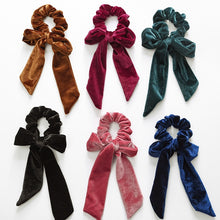 Load image into Gallery viewer, 2 Styles Ribbon Velvet Hair Scarf Scrunchies