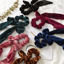 Load image into Gallery viewer, 2 Styles Ribbon Velvet Hair Scarf Scrunchies