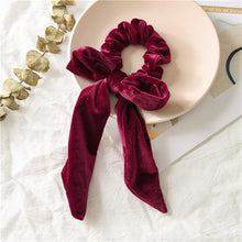 Load image into Gallery viewer, 2 Styles Ribbon Velvet Hair Scarf Scrunchies
