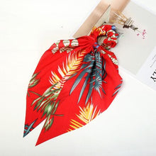 Load image into Gallery viewer, Tropical Ribbon Velvet Hair Scarf Scrunchies
