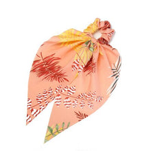 Load image into Gallery viewer, Tropical Ribbon Velvet Hair Scarf Scrunchies