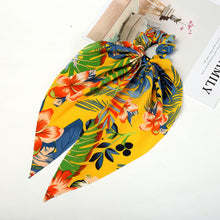 Load image into Gallery viewer, Tropical Ribbon Velvet Hair Scarf Scrunchies