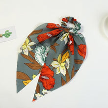 Load image into Gallery viewer, Tropical Ribbon Velvet Hair Scarf Scrunchies