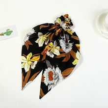 Load image into Gallery viewer, Tropical Ribbon Velvet Hair Scarf Scrunchies