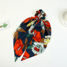 Load image into Gallery viewer, Tropical Ribbon Velvet Hair Scarf Scrunchies