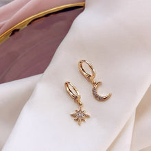Load image into Gallery viewer, Moon &amp; Stars Dangle Earrings