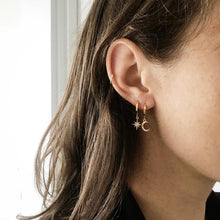 Load image into Gallery viewer, Moon &amp; Stars Dangle Earrings