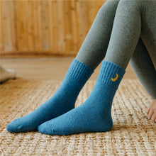 Load image into Gallery viewer, Moon Embroidery Cotton Thick Socks