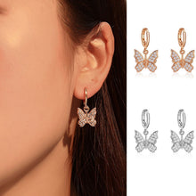 Load image into Gallery viewer, Butterfly Crytal Dangle Earrings