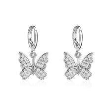 Load image into Gallery viewer, Butterfly Crytal Dangle Earrings