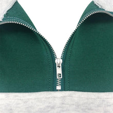Load image into Gallery viewer, Vintage Turn Down Collar Half Zipper Sweatshirt