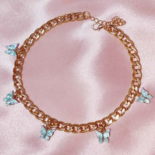 Load image into Gallery viewer, Butterfly Pendant Chain Choker
