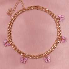 Load image into Gallery viewer, Butterfly Pendant Chain Choker