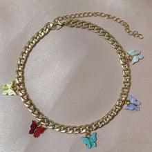 Load image into Gallery viewer, Butterfly Pendant Chain Choker