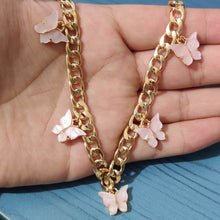 Load image into Gallery viewer, Butterfly Pendant Chain Choker