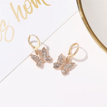 Load image into Gallery viewer, Butterfly Crytal Dangle Earrings