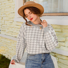 Load image into Gallery viewer, Houndstooth Knitted Sweater
