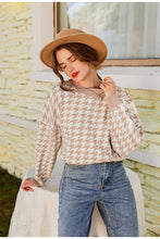 Load image into Gallery viewer, Houndstooth Knitted Sweater